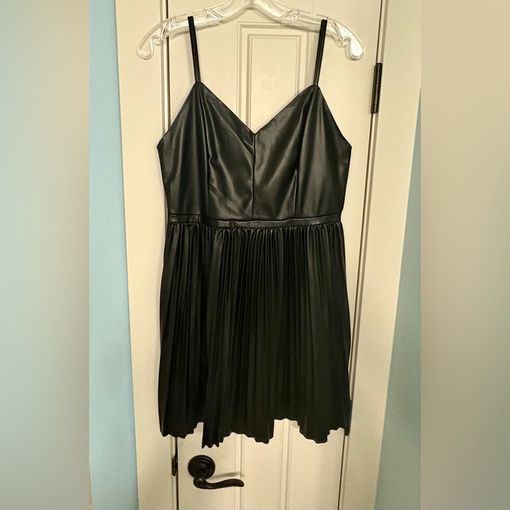 Steve Madden Black  faux leather Strapless Dress